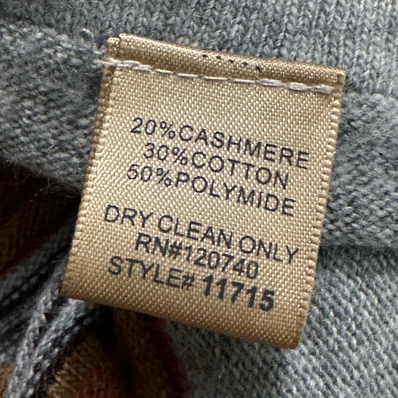 Mystree Womens Poncho Sweater OS Gray Cashmere Blend‎ Fringe Boho Hippie Western - Picture 13 of 13